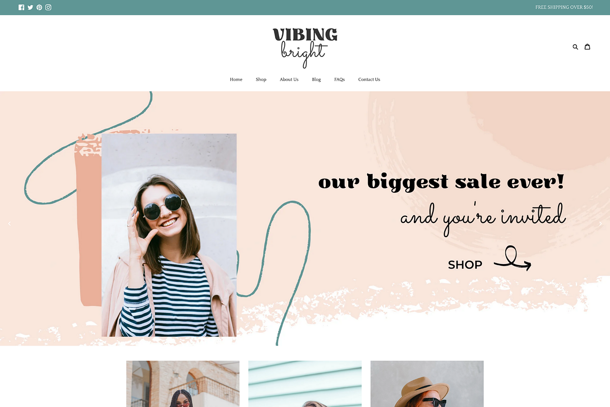 Pink Shopify Theme | Vibing Bright, a Branding & Logo Template by Easy Website Themes (Photo 9 of 9)