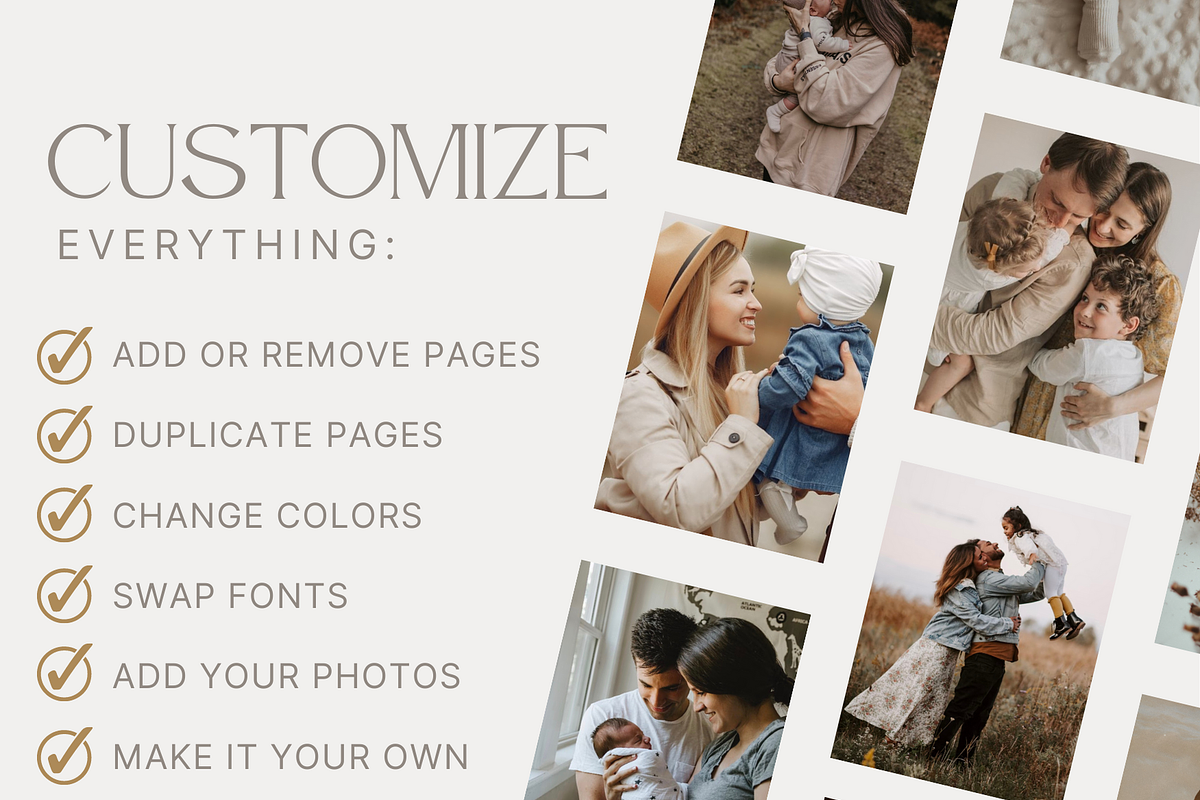 BOHO Family Photos Price Guide Canva, a Magazine Template by Signature Edits (Photo 11 of 12)