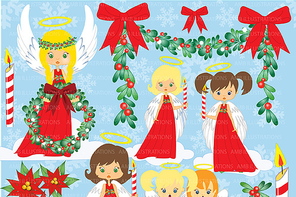 Christmas Angels Clipart AMB-279 preview 2