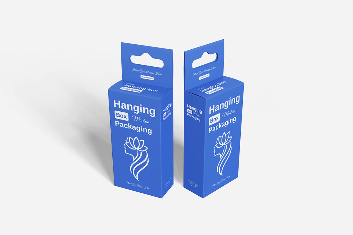 Hanging Box Packaging Mockup, an Advertising Mockup by bimockup (Photo 2 of 6)