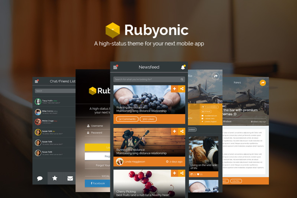Rubyonic - Mobile PSD UI pack, a Graphic by Audacitus (Photo 1 of 5)