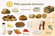 Shavuot Jewish Holiday Clipart, a Seasonal Illustration by Elena Malgina Clipart (Thumbnail 2 of 10)