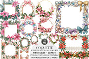 Coquette Christmas Frame Border Clip, an Illustration by DreamArtGraphic (Thumbnail 1 of 4)
