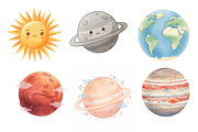 Watercolor Planets Clipart, an Education Illustration by BerryPieArt (Thumbnail 2 of 4)