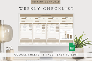 Digital Weekly Checklist Spreadsheet