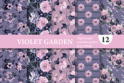 12 Violet Flowers Seamless Patterns, a Pattern Graphic by Sunset&Sea Design (Thumbnail 1 of 4)