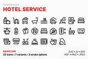 Hotel services icons (Line), an Outline Icon by Totto House (Thumbnail 1 of 3)