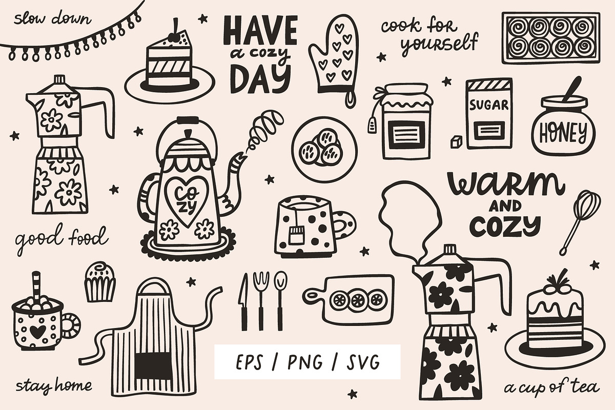 Hygge graphic elements, an Object Illustration by piyacler (Photo 2 of 8)