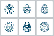 Digital Security Padlock Logos, a Branding & Logo Template by Vectorium Studio (Thumbnail 1 of 2)