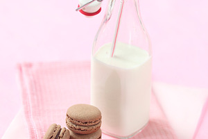 Chocolate macarons stock photo containing almond and background