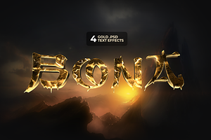 4 Gold Text Effects, a Layer Style Add-On by FLYERHIVE