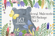 Forest Watercolor DIY, an Animal Illustration by Julia Dreams (Thumbnail 1 of 5)