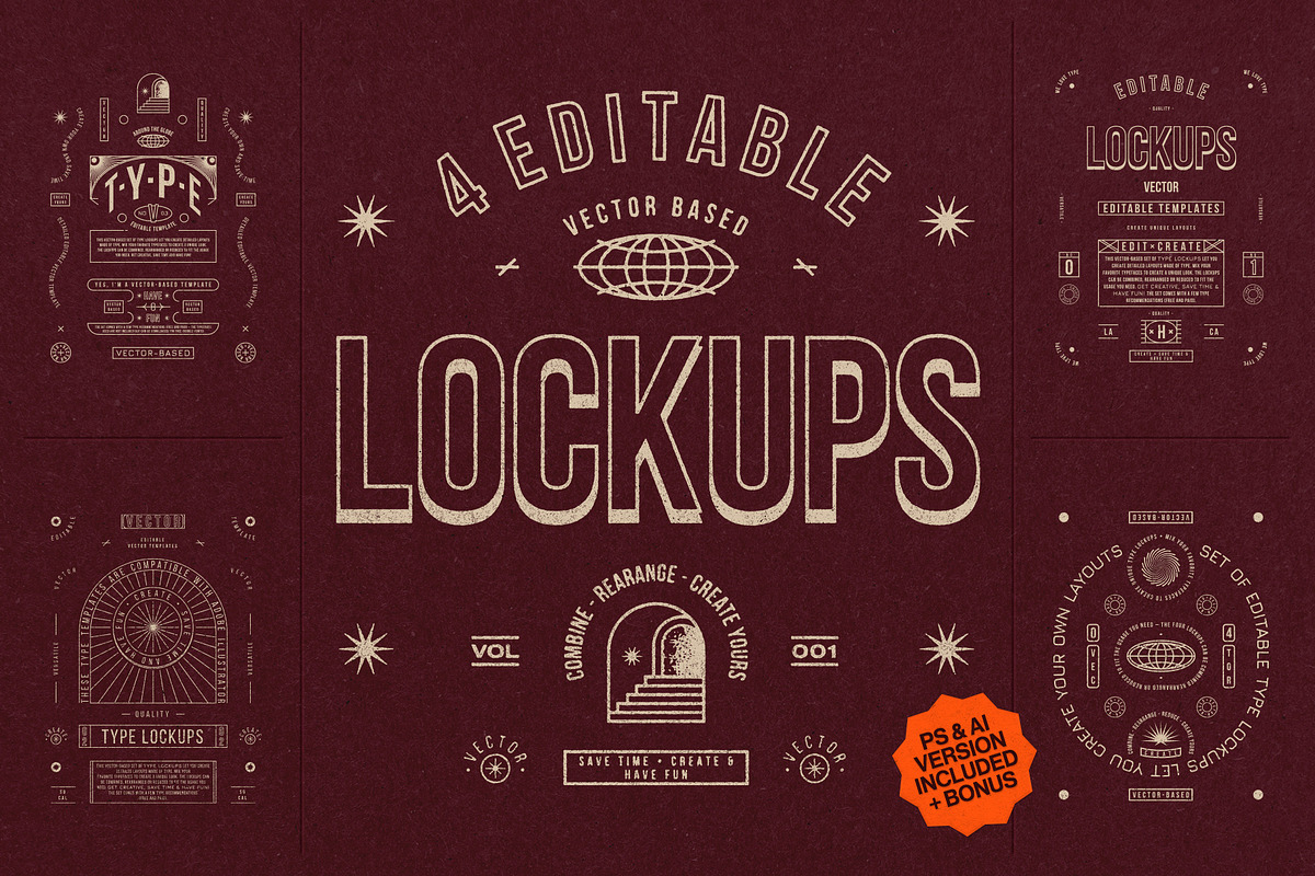 4 Editable Type Lockups, a Work Illustration by aples (Photo 1 of 7)