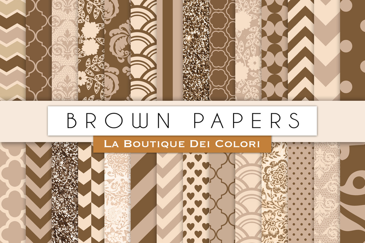 Brown Paper Digital Papers, a Pattern Graphic by La Boutique dei Colori