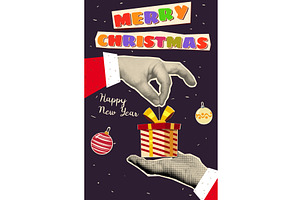 Christmas and New Year vintage, an Illustration by Vector_Up
