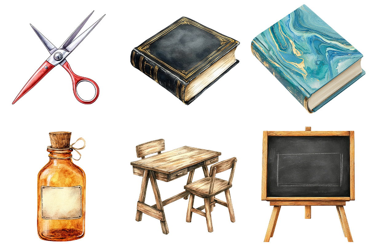 Retro Back to School Clipart, a Seasonal Illustration by CitraGraphics (Photo 3 of 3)