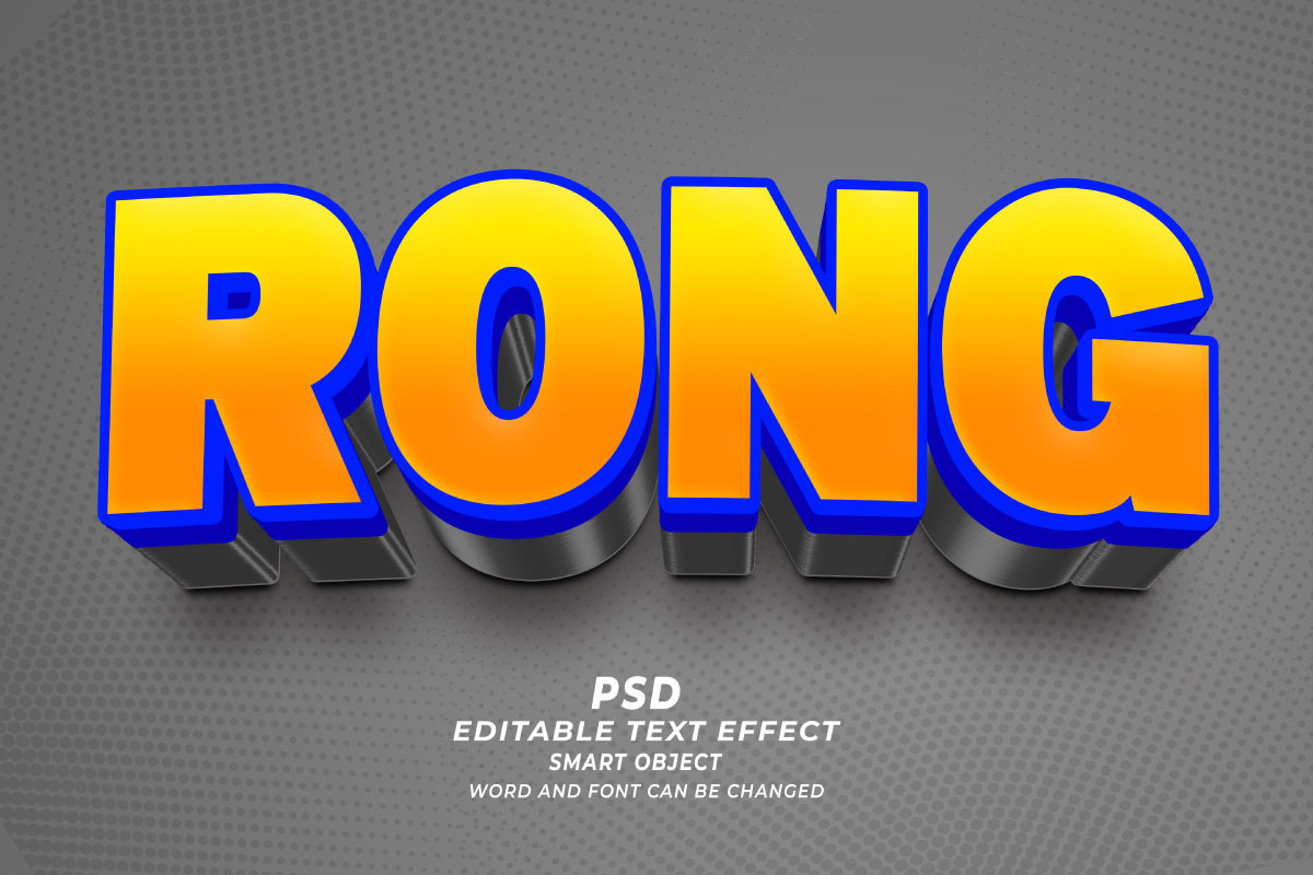 Rong PSD 3D Editable Text Effect, a Layer Style Add-On by TrueVector