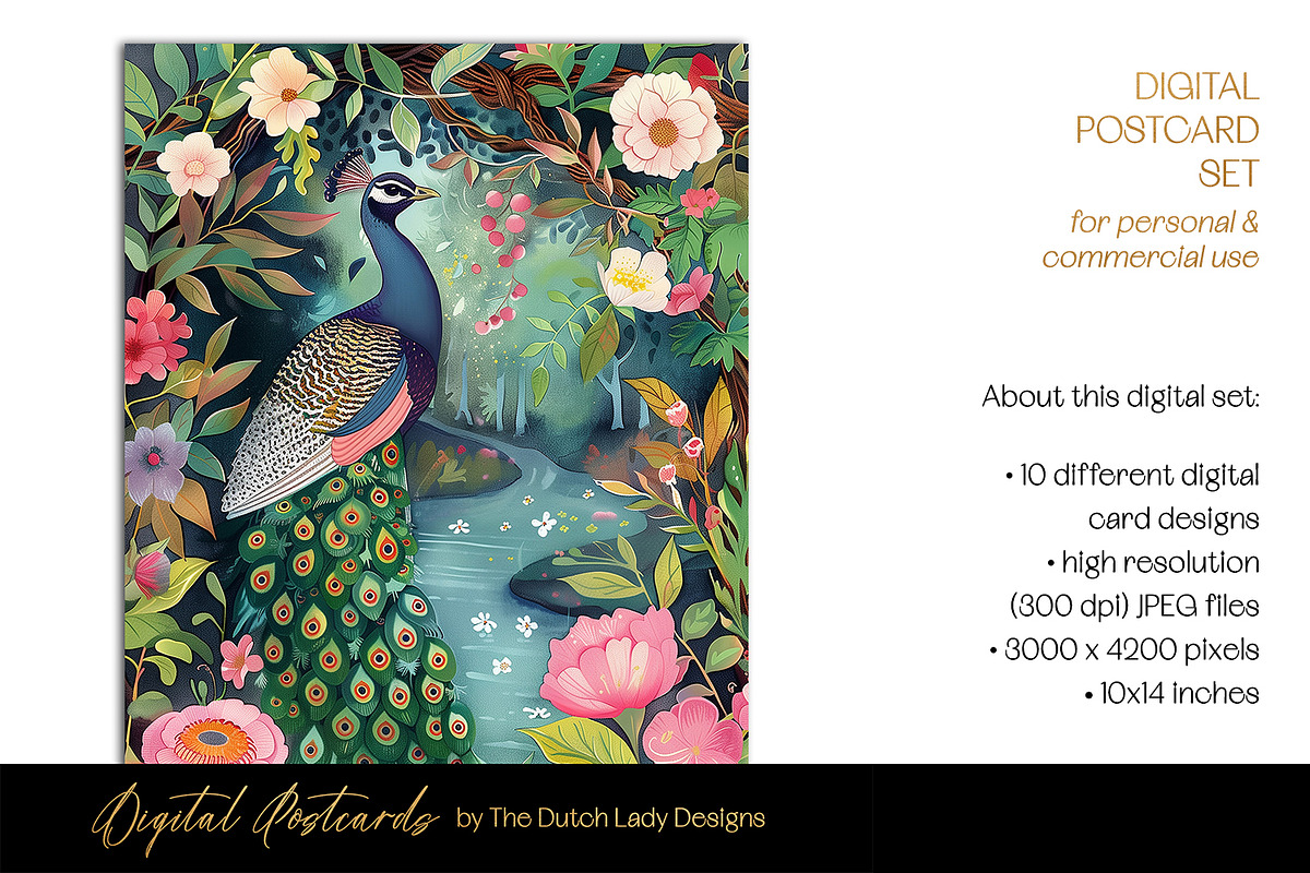 The Chinese Garden Postcard Set, a Decorative Illustration by The Dutch Lady Designs (Photo 2 of 6)