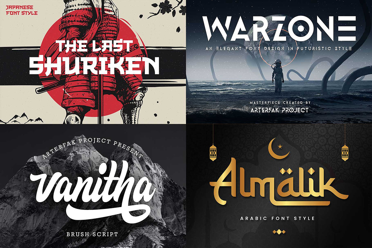 Font Bundle - Year End Sale! 95% OFF, a Font by Arterfak Project (Photo 12 of 16)