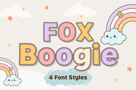 Fox Boogie 4 Font Styles, a Handwritten Font by Fox7 By Rattana