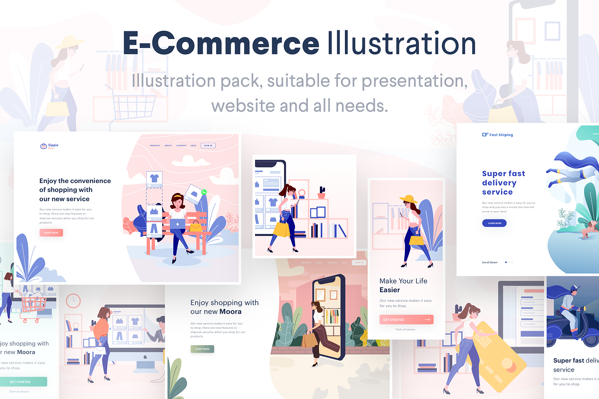 Lunas : E-Commerce Illustration Pack, a Templates & Theme by Designspace (Photo 1 of 5)