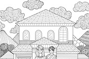 11 Mother's day coloring book page, an Illustration by Somjai King (Thumbnail 12 of 13)