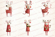 Reindeer Funny Christmas Clipart, an Illustration by DreamCafeArt (Thumbnail 8 of 8)