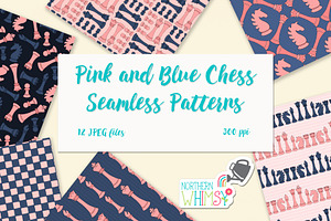 Chess Patterns in Pink and Blue