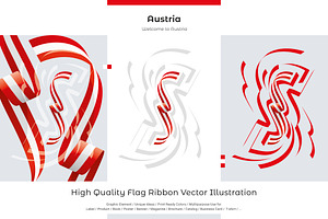 Austria flag ribbon vector