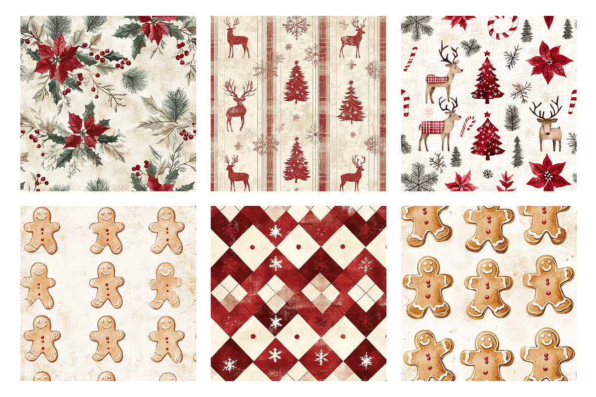 Country Christmas Digital Papers, a Pattern Graphic by SinaCreation (Photo 3 of 5)