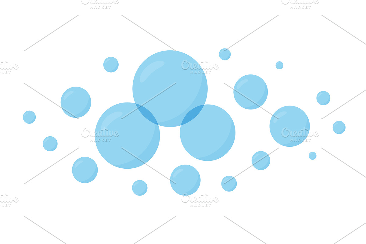 Light blue soap bubbles. Soft water, an Illustration by GraphiShop