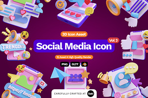 3D Social Media Icon Vol 3