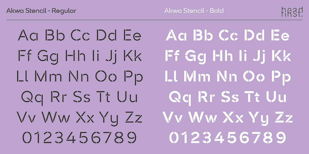Akwa Stencil, a Sans Serif Font by HeadFirst (Photo 14 of 36)