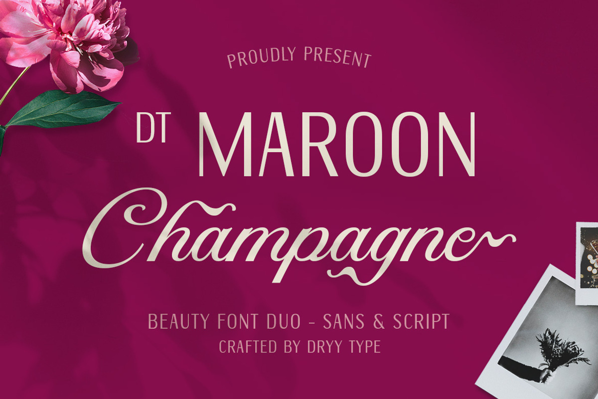 DT Maroon Champagne, a Handwritten Font by Dryy.type (Photo 1 of 15)