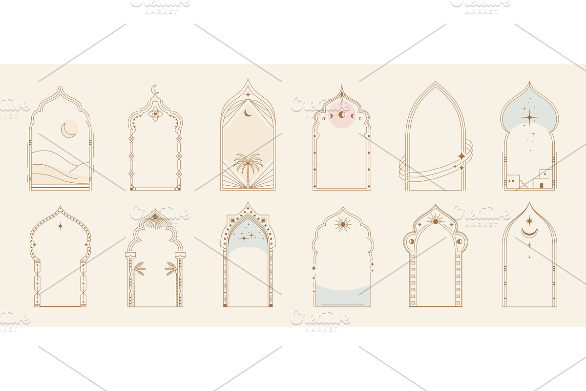 Arabian muslim ramadan boho arch, a Decorative Illustration by Buch&Bee