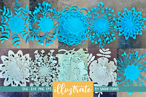 Paper Cutting Flowers SVG Bundle