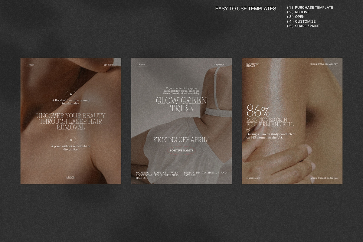 Calm Skincare Post & Story Pack preview 3