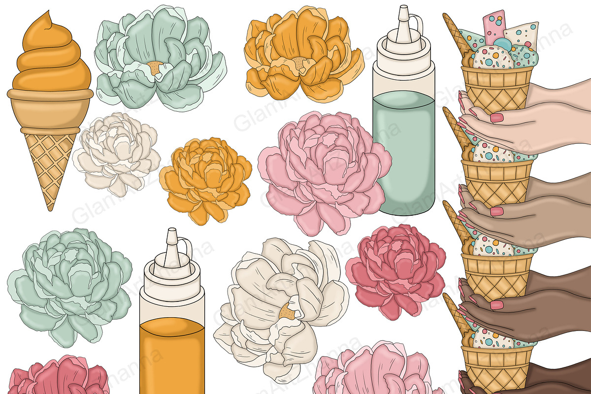 Ice Cream Clipart, a Food Illustration by GlamArtZhanna (Photo 5 of 5)
