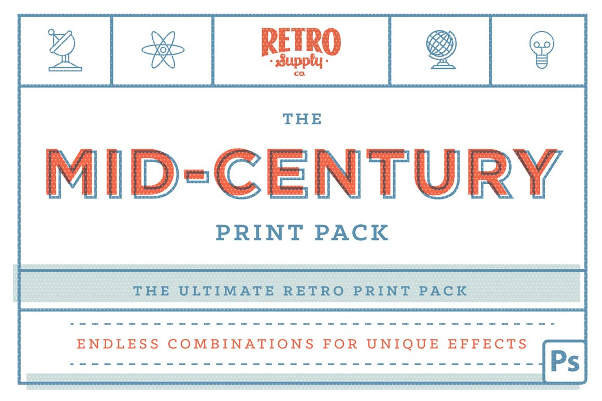 Mid-Century Print Pack | PSD Bundle, an Action Add-On by RetroSupply Co. (Photo 1 of 20)