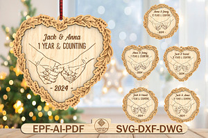 Christmas Couple hands Ornament Svg