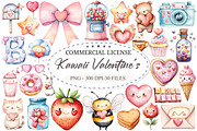 Kawaii Valentine's Clipart, an Illustration by designcity5 (Thumbnail 1 of 5)