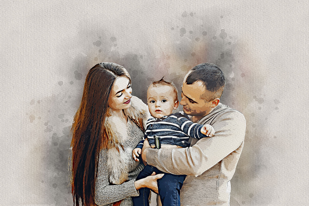 Costume Family Watercolor Art, an Action Add-On by MRI STUDIO (Photo 23 of 27)