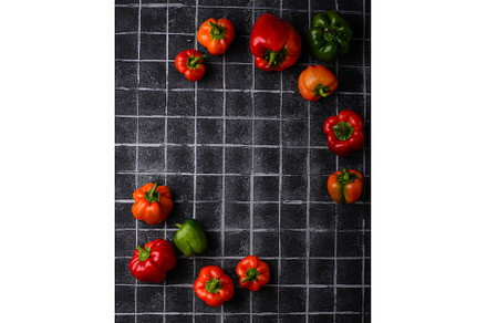 Colorful bell pepper on black, a Food & Drink Photo by Yulia Furman