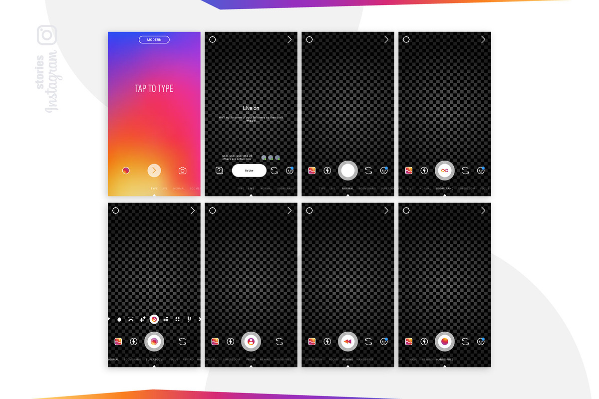 Instagram Screens Templates Bundle, a Social Media Template by karnofff (Photo 8 of 26)