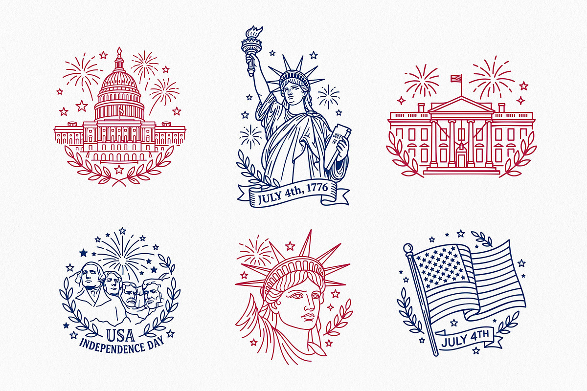 USA Bundle, 4th of July Clipart, an Object Illustration by Pretty Meerkat (Photo 3 of 7)