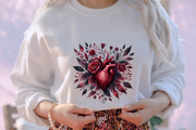 Gothic Floral Heart Clipart, an Illustration by designcity5 (Thumbnail 4 of 5)