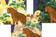 Jaguar, Datura & Grapes Pattern, a Pattern Graphic by NayaChu (Thumbnail 7 of 12)