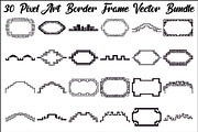 Pixel Art Border Frame SVG Bundle, an Illustration by Gfx_Store (Thumbnail 1 of 31)