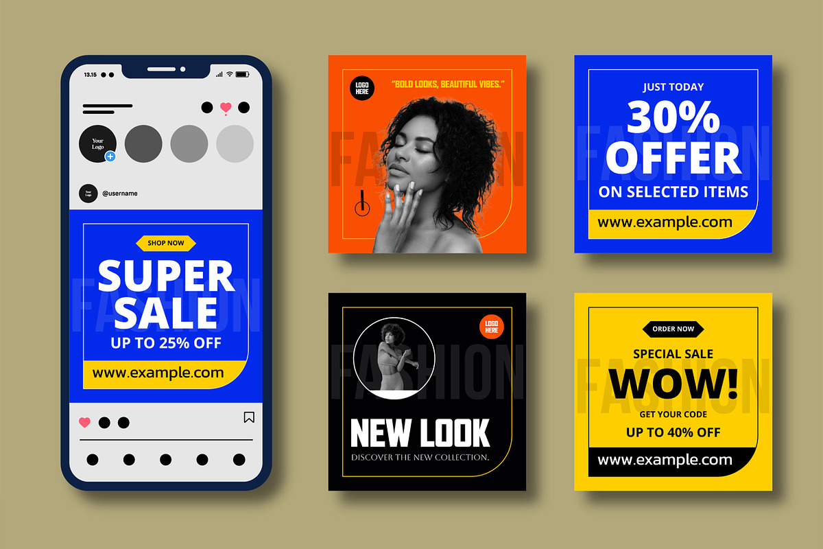 Modern Fashion Social Media Post, a Social Media Template by MightyDesign (Photo 2 of 8)