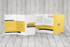 8.5 X 14 Z-Fold Brochure Mockups